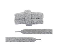 VONCYKI Lot de 5 paires de lacets doux de 15 mm - Larges lacets plats en peluche - Parfaits pour les femmes - Style décontracté - 3986-gris - 100 cm