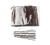 VONCYKI Lot de 50 épingles à cheveux ondulées en forme de U pour femme - 5 cm - En métal - Pour coiffure de mariée - Café