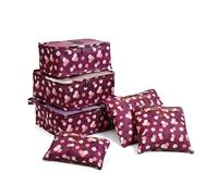 VONCYKI Lot de 6 Sacs de Rangement for Organisateur de Voyage, Valise de Voyage Portable, Organisateur de Bagages, vêtements, Chaussures, Sac d'emballage, Sacs de Toilette for Femme(I)