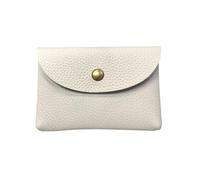 VONCYKI Mini enveloppe en cuir de vachette avec poche à changement simple et boucle pour cartes de grande capacité pour femme, porte-monnaie, carte bancaire, sac pour écouteurs (blanc, 1 pièce)