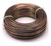 VONCYKI Rouleau entier de fil d'aluminium plaqué pour la fabrication de bijoux tendance - 35 à 225 m - 4 tailles - Marron - 2 mm - 55 m