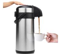 Vondior Airpot Carafe à pompe 5 litres - Carafe à café isolée professionnelle en acier inoxydable, carafe thermos, distributeur de boissons isotherme, adaptée pour les boissons de fête