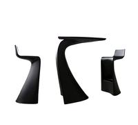 VONDOM set de 2 tabourets et table haute WING (Noir - LLDPE)