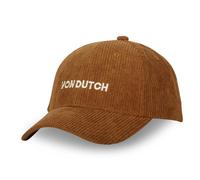 Vondutch Casquette Baseball Velvet Homme - Baseball - Marron | Blanc - Visière Arrondie Taille unique