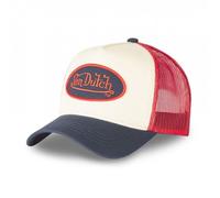 Vondutch Casquette trucker Cla Homme - Trucker - Filet Rigide - Bleu | Beige | Rouge - Visière Arrondie Taille unique