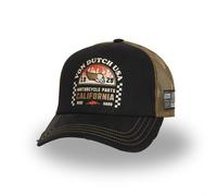 Vondutch Casquette trucker Crew Homme - Trucker - Filet Rigide - Noir | Marron | Rouge - Visière Arrondie Taille unique