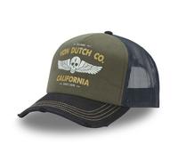 Vondutch Casquette trucker Crew Homme - Trucker - Filet Rigide - Noir | Vert | Bleu | Jaune - Visière Arrondie Taille unique