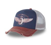 Vondutch Casquette trucker Crew Homme - Trucker - Filet Rigide - Rouge | Bleu | Blanc - Visière Arrondie Taille unique