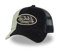 Vondutch Casquette trucker CUT Homme - Trucker - Filet Rigide - Noir | Vert - Visière Arrondie Taille unique