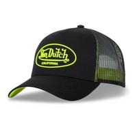 Vondutch Casquette Trucker DOM Homme - Trucker - Filet Rigide - Noir | Jaune - Visière Arrondie Taille unique