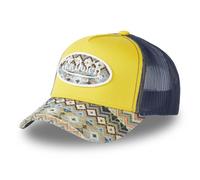 Vondutch Casquette Trucker Ethnik Homme - Trucker - Filet Rigide - Jaune | Bleu | Vert - Visière Arrondie Taille unique