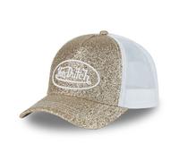 Vondutch Casquette trucker GLITTER Femme - Trucker - Filet Rigide - Or | Blanc - Visière Arrondie Taille unique