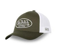 Vondutch Casquette trucker LOFb Homme - Trucker - Filet Souple - Blanc | Vert - Visière Arrondie Taille unique