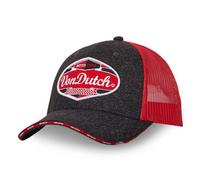 Vondutch Casquette Trucker Mixed Homme - Trucker - Filet Rigide - Gris | Rouge - Visière Arrondie Taille unique