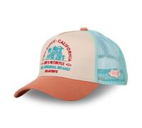 Vondutch Casquette trucker Surf Homme - Trucker - Filet Rigide - Beige | Turquoise | Orange - Visière Arrondie Taille unique