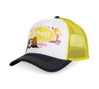 Vondutch Casquette trucker x Schott NYC Homme - Trucker - Filet Rigide - Noir | Blanc | Jaune | Blanc - Visière Arrondie Taille unique