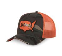 Vondutch Casquette trucker x Schott NYC Homme - Trucker - Filet Rigide - Orange | Noir | Vert | Marron - Visière Arrondie Taille unique
