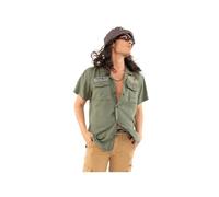 Von Dutch Chemise Homme Manches Courtes, avec Poches, Regular Fit, Vert, Beige, Blanc, Taille S