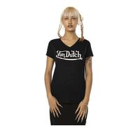 Vondutch T-shirt Femme Coton, T-shirt Femme CLASSIC, Régular, Col V, Manches courtes - Noir taille XS (Pièce) XS