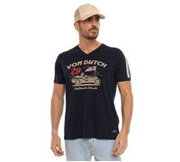 Vondutch - T-shirt Homme Coton Aucun Flag, Régular, Col V, Manches courtes - Bleu (Pièce) XL