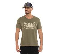 Vondutch - T-shirt Homme Coton Aucun Ron, Régular, Col V, Manches courtes - Kaki (Pièce) XL
