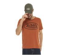 Vondutch - T-shirt Homme Coton Aucun Ron, Régular, Col V, Manches courtes - Orange (Pièce) XXL