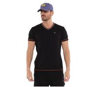 Vondutch - T-shirt Homme Polyester Aucun Mesh, Régular, Col V, Manches courtes - Noir (Pièce) XXL