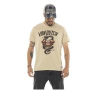 Vondutch - T-shirt Homme Polyester Aucun VIBRA, Régular, Col rond, Manches courtes - Beige (Pièce) S