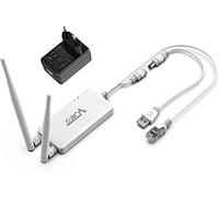 VONETS VAP11S Mini pont Wi-Fi industriel 2,4 GHz Amplificateur Ethernet vers WiFi avec adaptateur d'alimentation, 2 ports RJ45 Alimentation DC/USB, 2 antennes pour appareils réseau DVR PLC