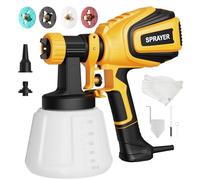 VONFORN VF803 Pistolet pulvérisateur de peinture HVLP 700 W avec joints de nettoyage et de soufflage, 4 buses et 3 motifs, facile à nettoyer, pour meubles, armoires, clôtures, murs, portes, chaises de