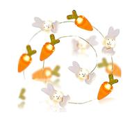 VONGLYHOO 20 Led Guirlande Lumineuse De Pâques Guirlande Lumineuse À Piles Lapin De Pâques Carottes Lumières Pour La Décoration Led Lapin