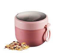 VONGLYHOO Soupe Thermos Bouche Large Bocal Alimentaire Isolé Anti-fuite Chaud Et Froid Thermos Bol Récipient D'avoine Pour Enfant Adulte 600 Ml Conteneurs D'avoine Rose Bocaux ' De Nuit Soupe Bol
