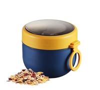 VONGLYHOO Soupe Thermos Large Bouche Bocal Alimentaire Isolé Anti-fuite Chaud Et Froid Thermos Bol Récipient D'avoine Pour Enfant Adulte 600 Ml Conteneurs D'avoine Bleu Bocaux ' De Nuit Soupe Bol