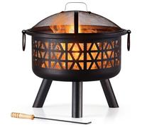 Vonhaus Brasero Design Géométrique en Acier Bronze Brun