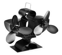 VonHaus Double Ventilateur de Poêle à Bois - Ventilateur Cheminée à 6 Pales - Alimenté par la Chaleur - Silencieux, Circulation Respectueuse de l'Environnement