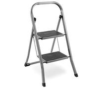 VonHaus Escabeau 2 Marches Antidérapant - Escabeau Pliable Facile à Ranger - Capacité Maximale de 150 kg - Échelle de Qualité pour Bricolage et Jardinage en Acier Durable