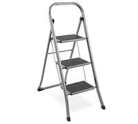 VonHaus Escabeau 3 Marches Antidérapant - Escabeau Pliable Facile à Ranger - Capacité Maximale de 150 kg - Échelle de Qualité pour Bricolage et Jardinage en Acier Durable