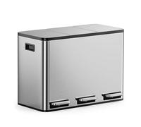 VonHaus Poubelle de Cuisine à Compartiment, Acier Inoxydable, 45L