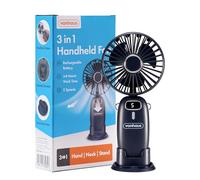 VonHaus Ventilateur Portable - Mini Ventilateur USB Léger, 5 Vitesses, Pliable à 90°, avec Sangle de 60 cm, Support de Téléphone - Pour Bureau, Maison, Voyages (Bleu foncé)