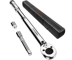 VonHaus ynamométrique liquet ynamométrique 1/2" avec Réducteur 3/8" et Barre d'Extension - Pour Voitures, Vélos et Réparations Générales - Pour Niveau de Couple de 30-210 Nm