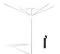 Vonia Etendoir à Linge Extérieur Rotatif 4 Bras Séchoir Parapluie Grande Surface D'Étendage, Longueur de séchage de 45 mètres, Blanc