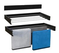 Vonia Étendoir Mural Extérieur - Pliable et Peu Encombrant - 80 x 40 cm - Séchoir à Linge Mural Extérieur (Noir)
