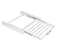 Vonia Kit de Superposition Lave-Linge et Sèche-Linge - Universel et Extensible - 54x60x7,5 cm - Support de Rangement avec Plateau Coulissant - Blanc