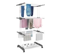 Vonia Séchoir à Linge - 3 Niveaux - Pliable - 72 x 50 x 172 cm - Peu encombrant - Blanc