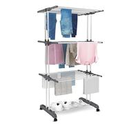 Vonia Séchoir à Linge - 3 Niveaux - Pliable - 72 x 50 x 172 cm - Peu encombrant - Gris