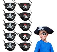 VONJUMA 10 Pcs Cache Oeil Pirate Cache Yeux De Pirate 3D En Plastique Élastique Réglable Pour Les Anniversaires D'Enfants Les Fêtes À Thème Pirate Accessoires De Performance
