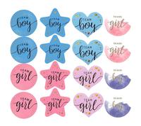 VONJUMA 144 Pcs Gender Reveal Stickers Team Boy Or Girl Décoration Et Accessoires Photo Pour Baby Shower Et Naissance 4 Styles