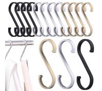 VONJUMA 15 Pcs Crochet S Crochets En S Crochets De Suspension En Aluminium Idéal Pour Cuisine Armoire Garage Et Jardin Pour Casseroles Et Poêles Suspendues 8×2.7×0.5Cm Noir Blanc Beige