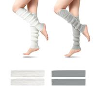VONJUMA 2 Paires Jambiere Femme Jambières Tricotées Pour Femmes Et Filles Genouillères Chaudes Pour Bottes D'Hiver Chaussettes Longues Tendance Pour Femme Jambières Au Crochet Kawaii Des Années 90
