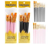 VONJUMA 20 Pcs Pinceaux Peinture Acrylique Pinceaux De Peinture En Nylon Pour Peinture Acrylique Huile Aquarelle Gouache Peinture Faciale Pour Enfants Et Adultes Noir Rosa